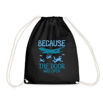 Because The Door Was Open Skydiving - Turnbeutel - Schwarz - Vorne