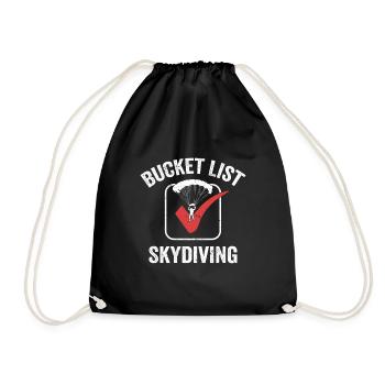 Bucket List Skydiving Parachute Skydiver - Turnbeutel - Schwarz - Vorne