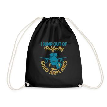 I Jump Out Of Perfectly Good Airplanes Skydiver Pa - Drawstring Bag - black - Front