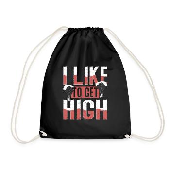 I Like To Get High Skydiver Parachute - Turnbeutel - Schwarz - Vorne