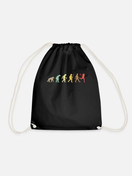 Vintage Tennis RetroTennis Player Evolution - Drawstring Bag - black