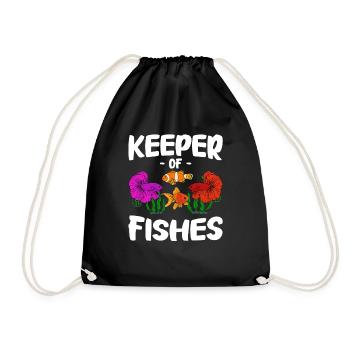 Aquaristics, Fish farming, Aquarists - Drawstring Bag - black - Front