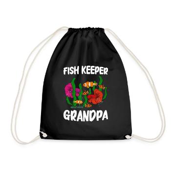 Aquaristik Fischzucht Aquarianer - Turnbeutel - Schwarz - Vorne