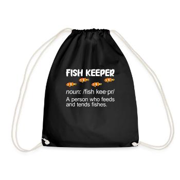 Aquaristik Fischzucht Aquarianer - Turnbeutel - Schwarz - Vorne
