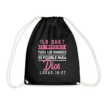 Camiseta Cristiana Para Mujer En Espanol Spanish - Drawstring Bag - black - Front