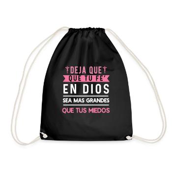 Camiseta Cristiana Para Mujer En Espanol Spanish - Drawstring Bag - black - Front