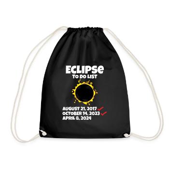 Eclipse to do List Path of Totality Total Solar - Drawstring Bag - black - Front