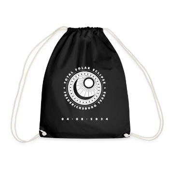 Fredericksburg Texas Totality Total Solar Eclipse - Drawstring Bag - black - Front