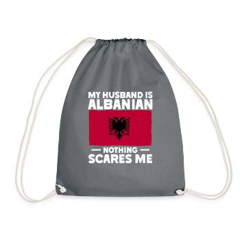 Albanian Flag Albanian Eagle Shqiponja - Drawstring Bag - grey - Front