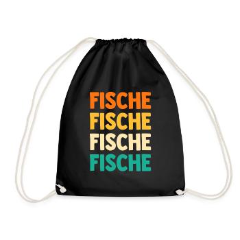 Aquarium Aquaristik Fische - Turnbeutel - Schwarz - Vorne