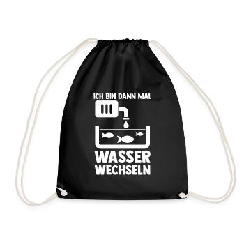 Aquarium Fische Aquaristik - Turnbeutel - Schwarz - Vorne