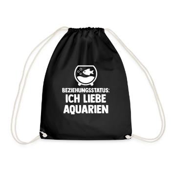 Aquarium Fische Aquaristik - Turnbeutel - Schwarz - Vorne