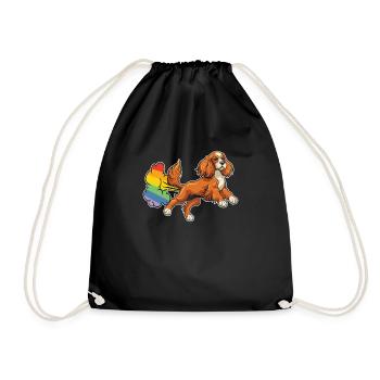 Cocker Spaniel Rainbow Rainbow Fart - Drawstring Bag - black - Front