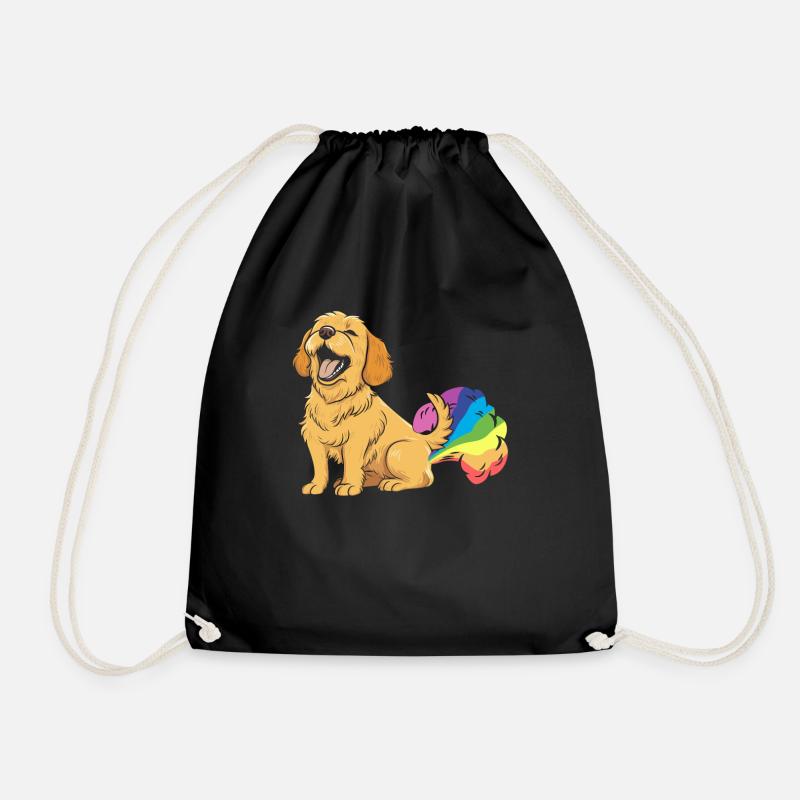 Golden Doodle Witzig Regenbogenfurz - Turnbeutel - Schwarz