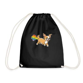 Chihuahua Arc-en-ciel Arc-en-ciel Pet - Sac de sport léger - noir - Devant