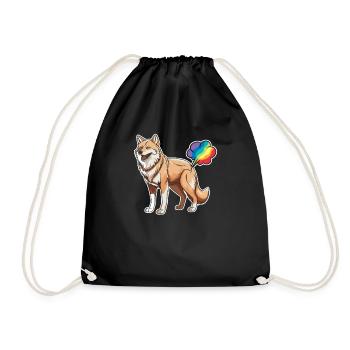 Loup Drôle Arc-en-Ciel Pet - Sac de sport léger - noir - Devant