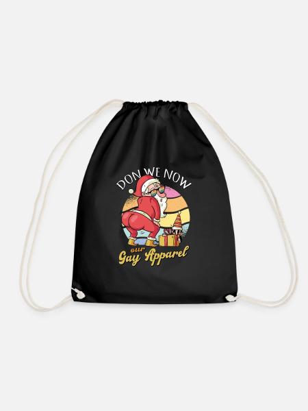 Don We Now Our Gay Apparel for a Gay Christmas - Drawstring Bag - black