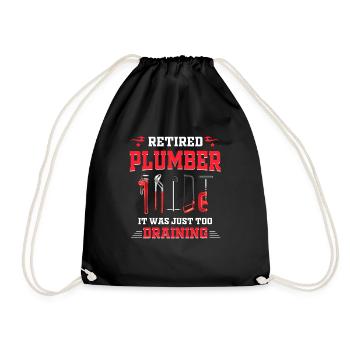 Fixed retired plumber, it was easy to - Drawstring Bag - black - Front