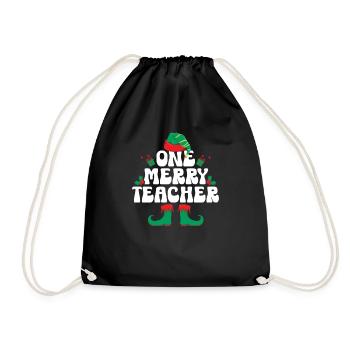 Un joyeux professeur elfe professeur de Noël - Sac de sport léger - noir - Devant