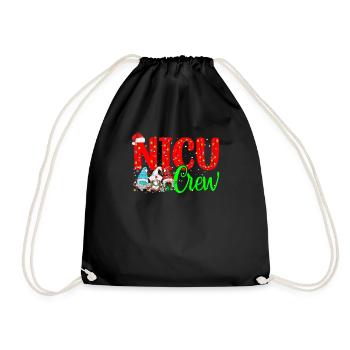 Lustige Gnome NICU Crew Krankenschwester Weihnachten - Turnbeutel - Schwarz - Vorne