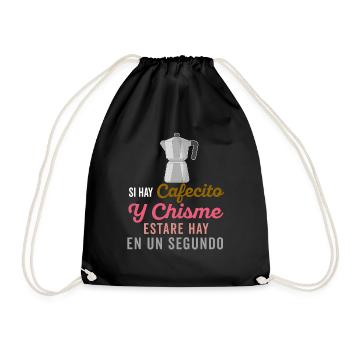 Funny Spanish Shirts Cafecito Cafe Espanol - Drawstring Bag - black - Front