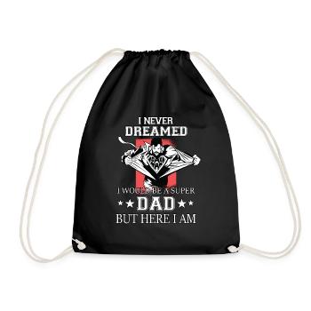 Funny father day outfit for dads and bonus dads - Drawstring Bag - black - Front