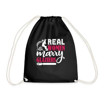 Glazier Real Women Marry Glaziers - Drawstring Bag - black - Front