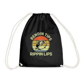 Chemise de pêche drôle flexion-conseils-rippin-lèvres basse - Sac de sport léger - noir - Devant