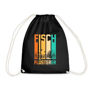 Aquarium Aquaristik Fische - Turnbeutel - Schwarz - Vorne