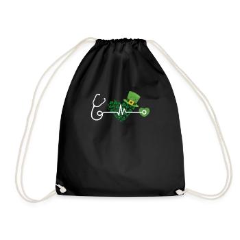 Infirmière St Patrick’s Day Stéthoscope Coeur - Sac de sport léger - noir - Devant