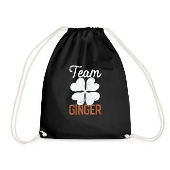 Team Ginger Funny Shamrock St. Patrick's Day - Drawstring Bag - black - Front