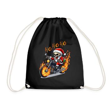Evil Skeleton Santa - Drawstring Bag - black - Front