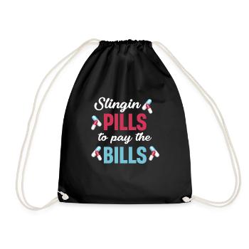 Slingin pills to pay the bills - Drawstring Bag - black - Front