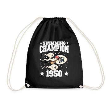 1950 Birthday 74 years old - Drawstring Bag - black - Front