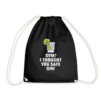 Gin binge drinking sayings celebration gin fan - Drawstring Bag - black - Front