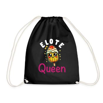 Elote Girl Women Elote Mexican Corn Food Comida - Drawstring Bag - black - Front