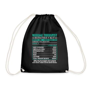 Massage Therapist Nutrition Facts - Drawstring Bag - black - Front