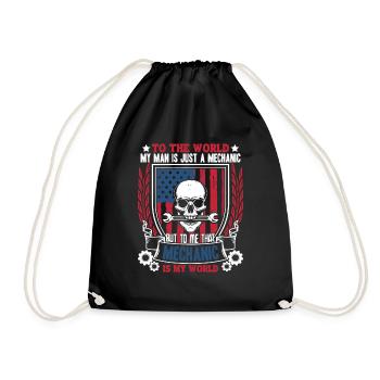 Mechanic Mechanic Is My World - Drawstring Bag - black - Front