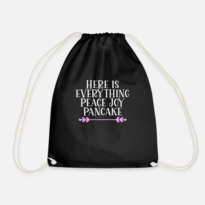 Here is everything Peace Joy Pancake Denglisch - Turnbeutel - Schwarz
