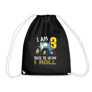 3 cadeau drôle de tracteur d’anniversaire - Sac de sport léger - noir - Devant