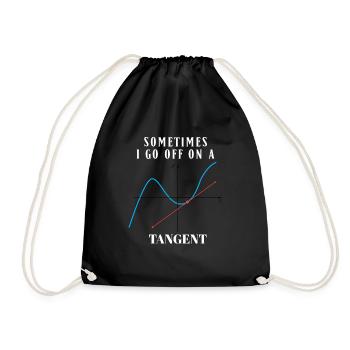 Sometimes I Go Off On A Tangent Math Humor - Drawstring Bag - black - Front