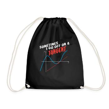 Jeu de mots mathématique Parfois, je prends la tangente - Sac de sport léger - noir - Devant