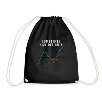 Jeu de mots mathématique Parfois, je prends la tangente - Sac de sport léger - noir - Devant