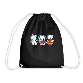 Chat Boba Thé Bubble Tea Gaming Gamer Ramen Anime - Sac de sport léger - noir - Devant