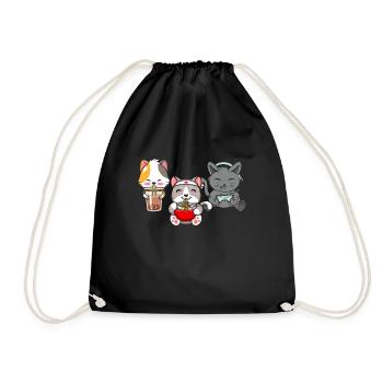 Chat Boba Thé Bubble Tea Gaming Gamer Ramen Anime - Sac de sport léger - noir - Devant