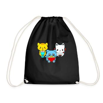 Chat Boba Thé Bubble Tea Gaming Gamer Ramen Anime - Sac de sport léger - noir - Devant