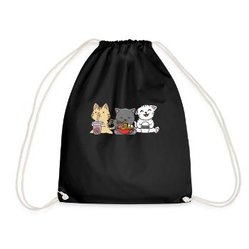 Chat Boba Thé Bubble Tea Gaming Gamer Ramen Anime - Sac de sport léger - noir - Devant