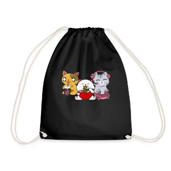 Chat Boba Thé Bubble Tea Gaming Gamer Ramen Anime - Sac de sport léger - noir - Devant