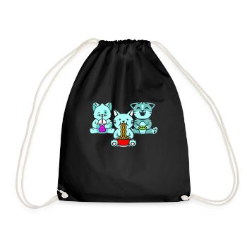 Chat Boba Thé Bubble Tea Gaming Gamer Ramen Anime - Sac de sport léger - noir - Devant