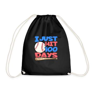 100. Tag Des Schulbaseballkostüms 100 Tage - Turnbeutel - Schwarz - Vorne